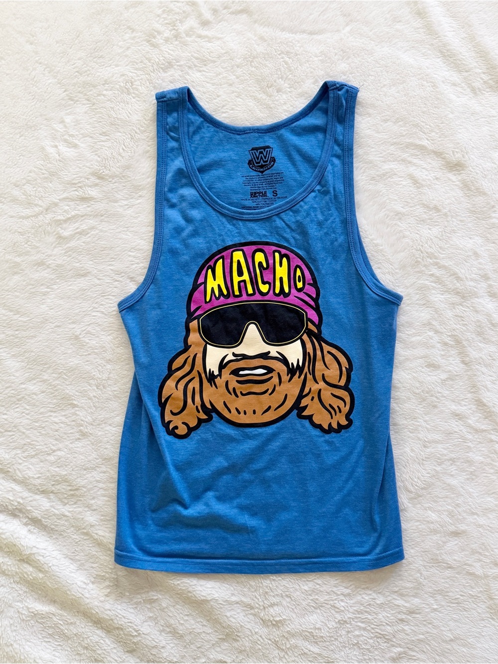 Ripple Junction WWE Macho Man Randy Savage Graphic Muscle Tank Blue Size Small